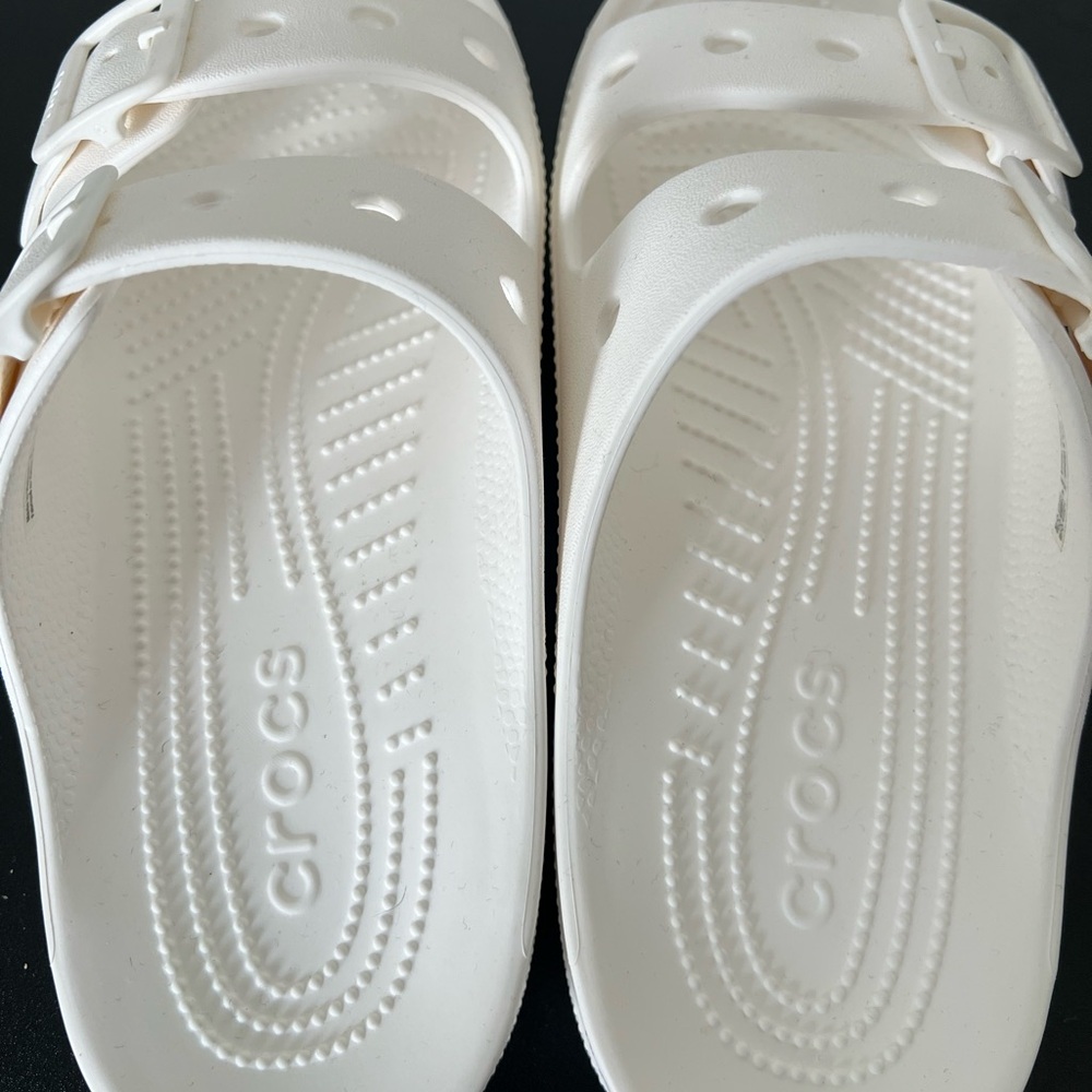 CROCS Brooklyn Adult Two-Strap Slide Sandals in White OBO - Picture 6 of 6